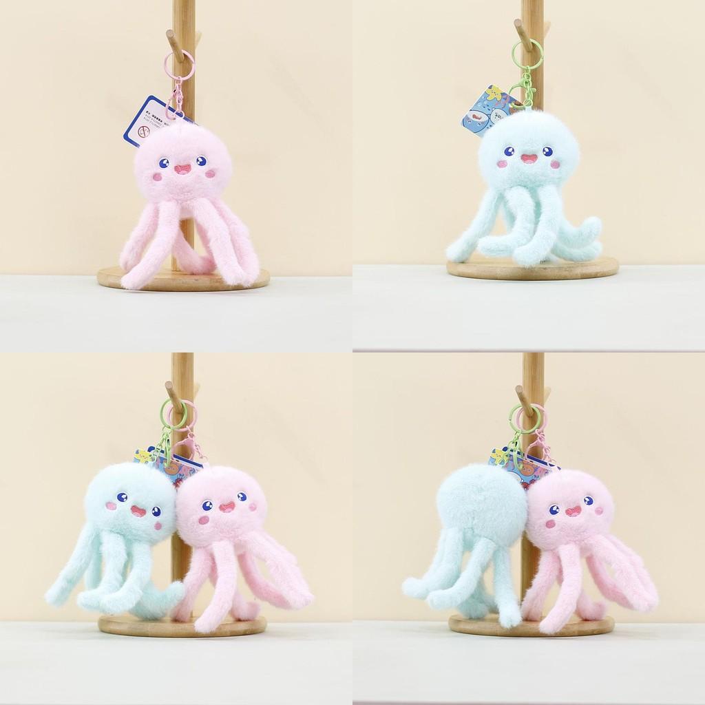 Cute Marine Animal Plush Jellyfish Hanging Pendant Soft Octopus Keyring Toy