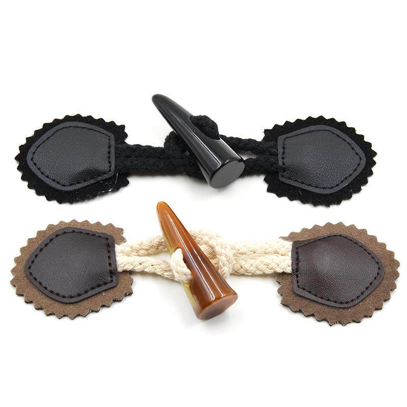 High-Grade Horn Buttons Diy Accessories Leather Belt Rope Buckle Button Coat Trench Coat Pair Buckle