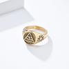 Ancient Egyptian Vintage Aged Eye of Horus Titanium Steel Ring for Mens Gold Fashion Jewellery