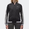Adidas Neo Three Stripe Color Block Letter Logo Print Windbreaker Breathable Long Sleeve Vintage Jacket Women Jacket Black CV7357