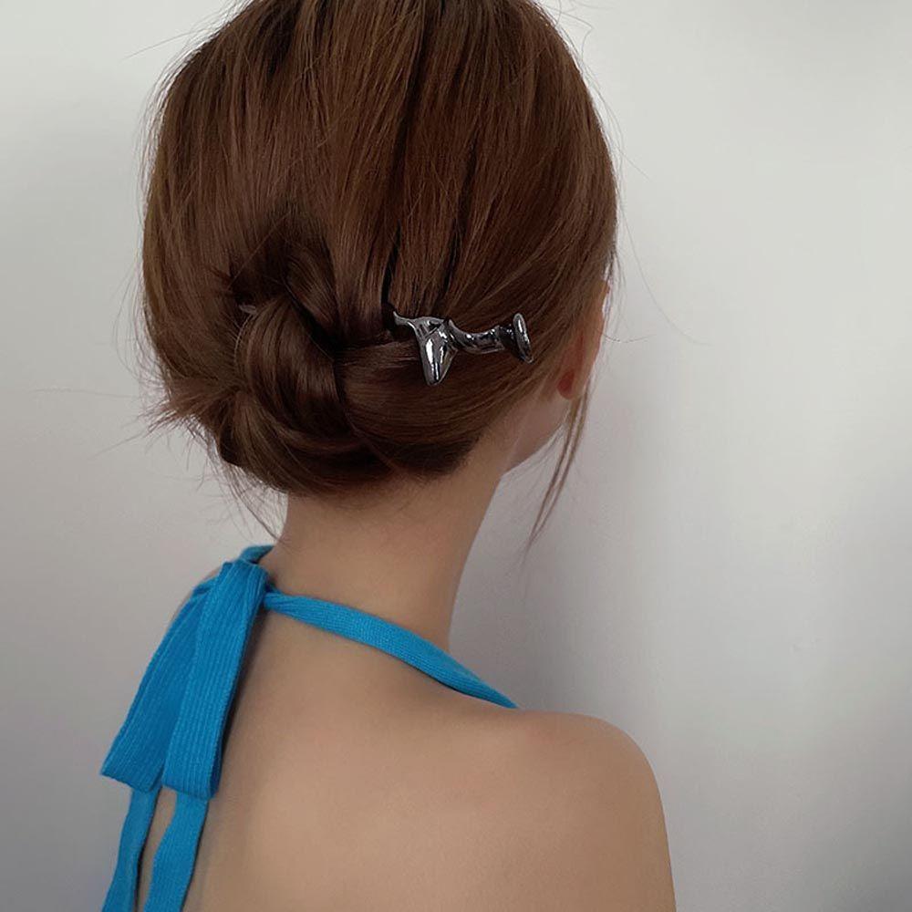 Girls Metal Bridal Geometric Chinese Hair Fork Women Hair Sticks Korean Hanfu Hairpins Hair Clip