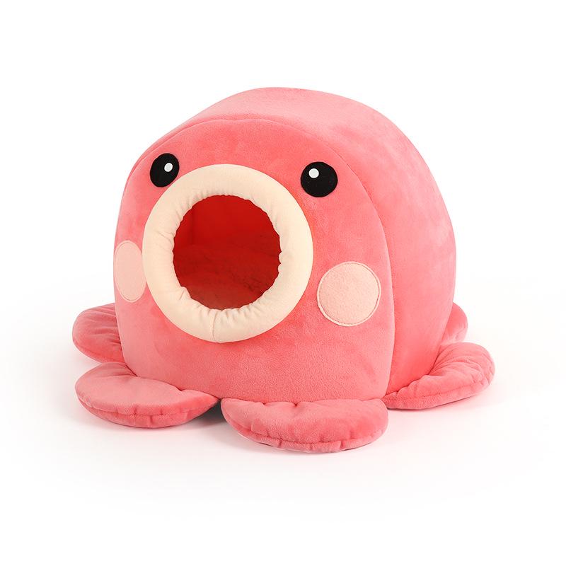 

Le Youpai Cozy Pufferfish & Octopus Enclosed Pet Bed for Cats and Small Dogs - Warm & Windproof for Autumn/Winter