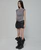 Peulleeoeob Asymmetrical Layered Mini Skirt (Fl-267_Black)