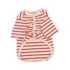 Cotton Striped Pet Sweater Small Medium Dogs Warm V-Neck Pullover French Bulldog Corgi