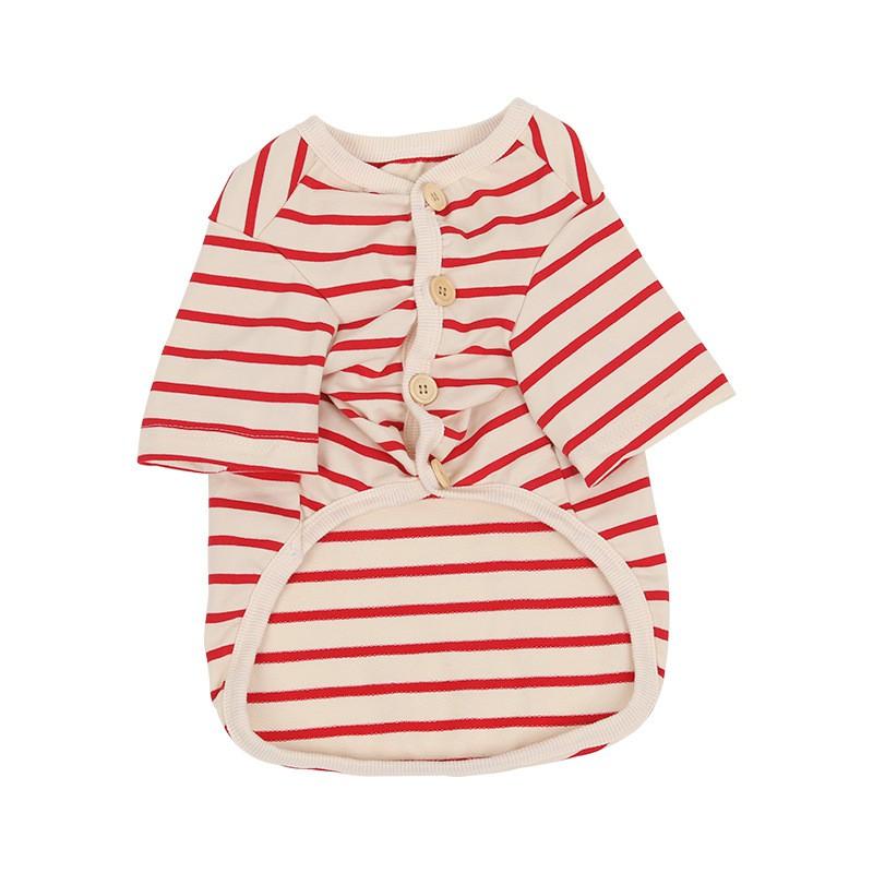 Cotton Striped Pet Sweater Small Medium Dogs Warm V-Neck Pullover French Bulldog Corgi