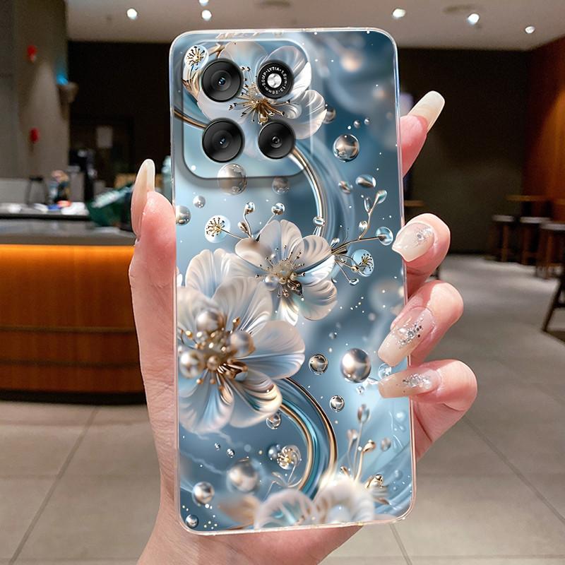Phone Case For Motorola Moto G56 / Moto G66J / Moto G66Y 5G Butterfly Bow Protective Casing Transparent Soft Silicone TPU Cover
