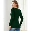 YYFS Moda Donna Casual Primavera Autunno Tinta Unita Stampa Manica Lunga Scollo a U Bluse e Camicie