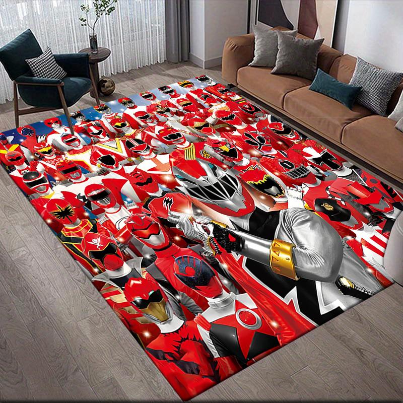 Super Sentai Character Collection Square Area Rug, Non-Slip Floor Mat for Bedroom, Perfect Gift for Super Sentai Fans.chl