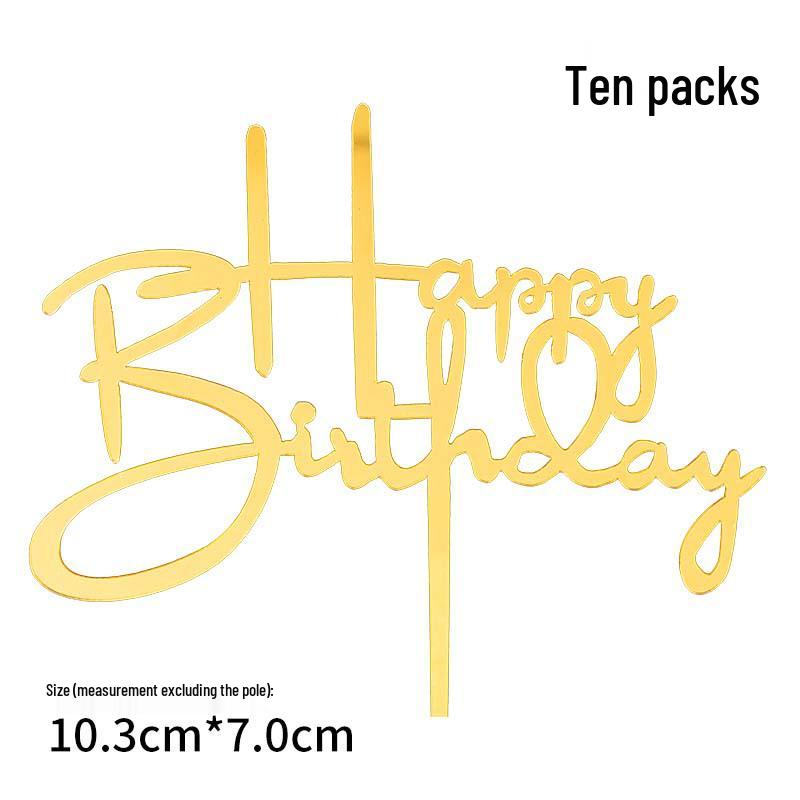 50-Pack Acrylic 'Happy Birthday' Cake Toppers - Popular Party Decorations with Free Shipping