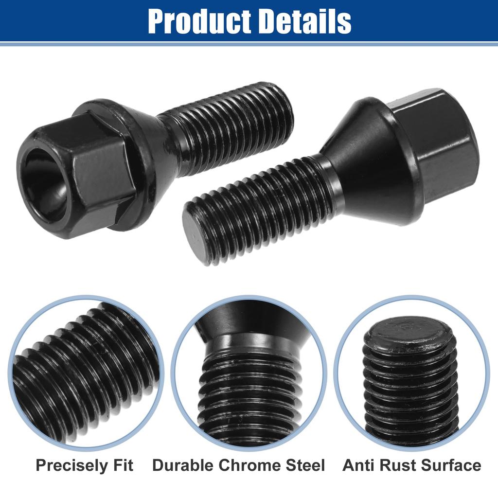 ACROPIX M12x1.5 Wheel Nut Bolts for BMW E46 E90 E39 - 10-Pack