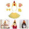Easter Chick Headwear Rooster Headbands Bowtie Gloves Skirt Chicken Costume Set Animal Hair Hoop for Thanksgiving Day