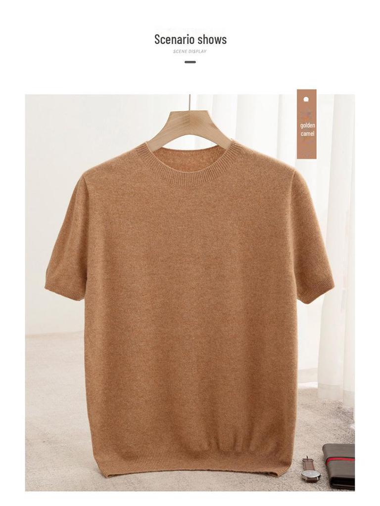 Herren Kurzarm Kaschmirwollpullover für Herbst und Winter