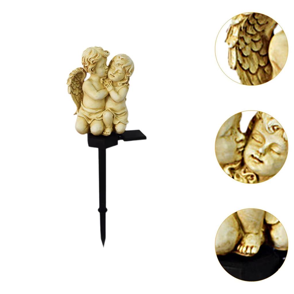Garden Stake Lights, Resin Couple Decoration for Outdoor and Yard