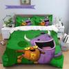 Loba and Purple Monster  Pattern Bedding Quilt Set  Home Decoration  Gift (1 * duvet cover + 2 * pillowcase  without core)