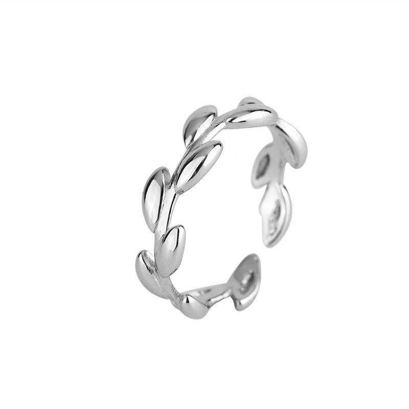 New Simple Tree Branches   Copper Jewelry Leaf Popular Opening Rings  R045