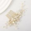 Famihot Hair Ornament Headpiece, Leaf and Flower Motif Comb with Pearl Hairpins, Set of 5, Hair Accessory for Weddings, Receptions, Graduation