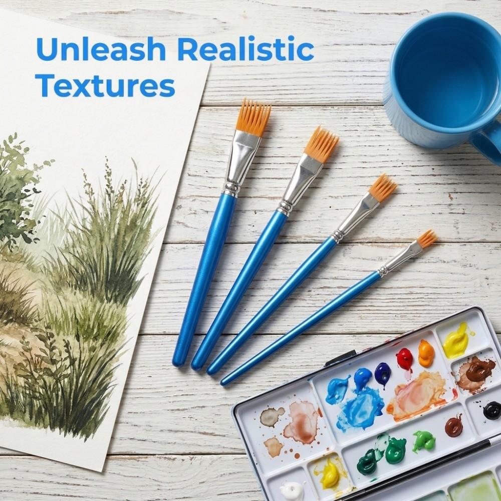 4Pcs Nylon Bristles Watercolor Brush Set Multi-toothed comb Grainer Brush Set  Greeting Cards