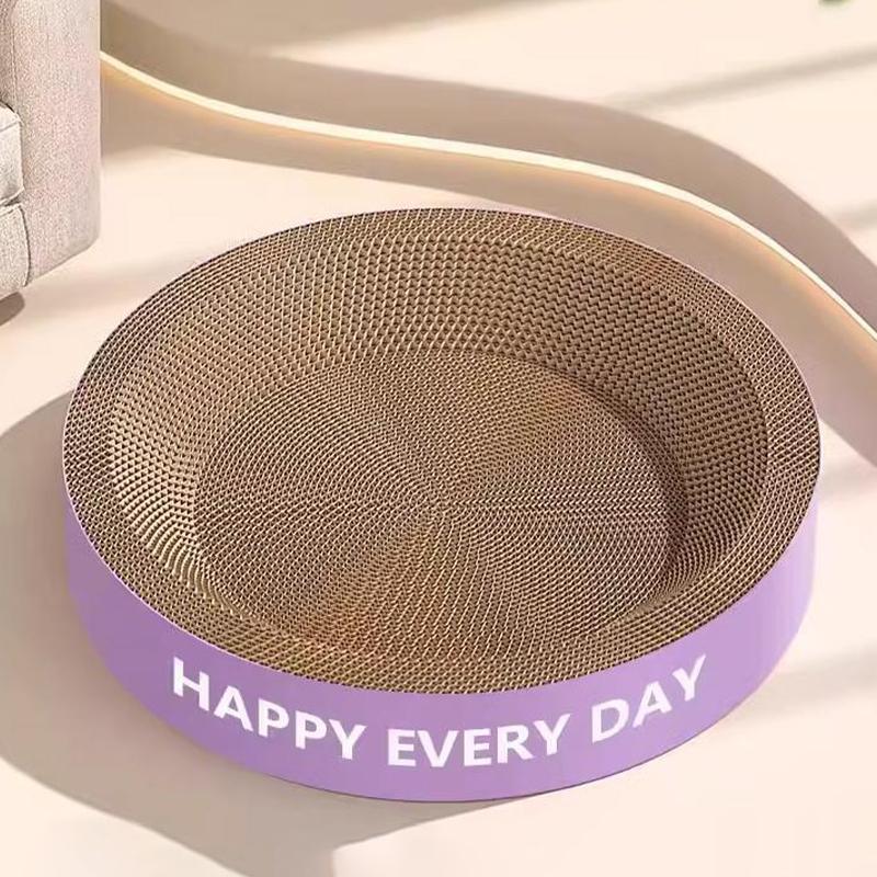 Cat Scratcher Cardboard Round Oval Cat Scratch Pad Bowl Nest For Indoor Cats Grinding Claw Round Cat Scratching Board