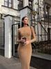 Turtleneck Knitted Women Dresses Sexy Solid High Waist Hip Package Lady Dress Elegant Long Sleeve Slim Female Vestidos