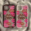 Fashion Sexy Red Lips Phone Case for IPhone 16 12 13 Mini 11 14 15 Pro Max Xs XR 7 8 Plus Leopard Print Transparent Hard Cover
