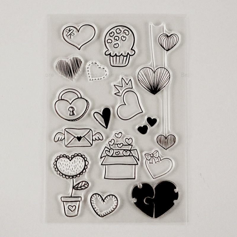 Cute Heart Stamps Cupcake Kids Craft Clear Stamps Scrapbook Album Embellishment