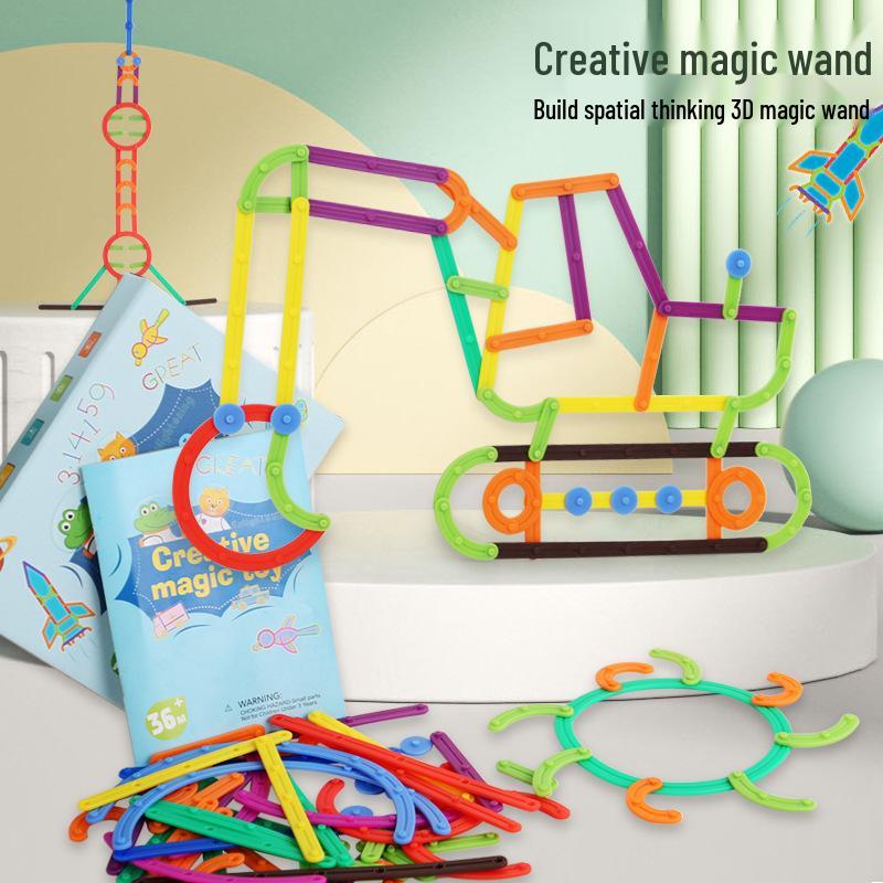 Children's Creative Interlocking Building Blocks Puzzle Set: Versatile Shapes and Educational Fun