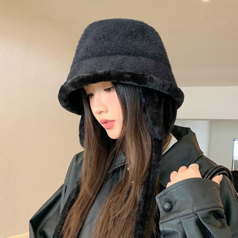 Velvet Thickened Warmth Lei Feng Hat Outdoor Cycling Windproof Ear Protection Hat Japanese Casual Big Head Surround Head Hat