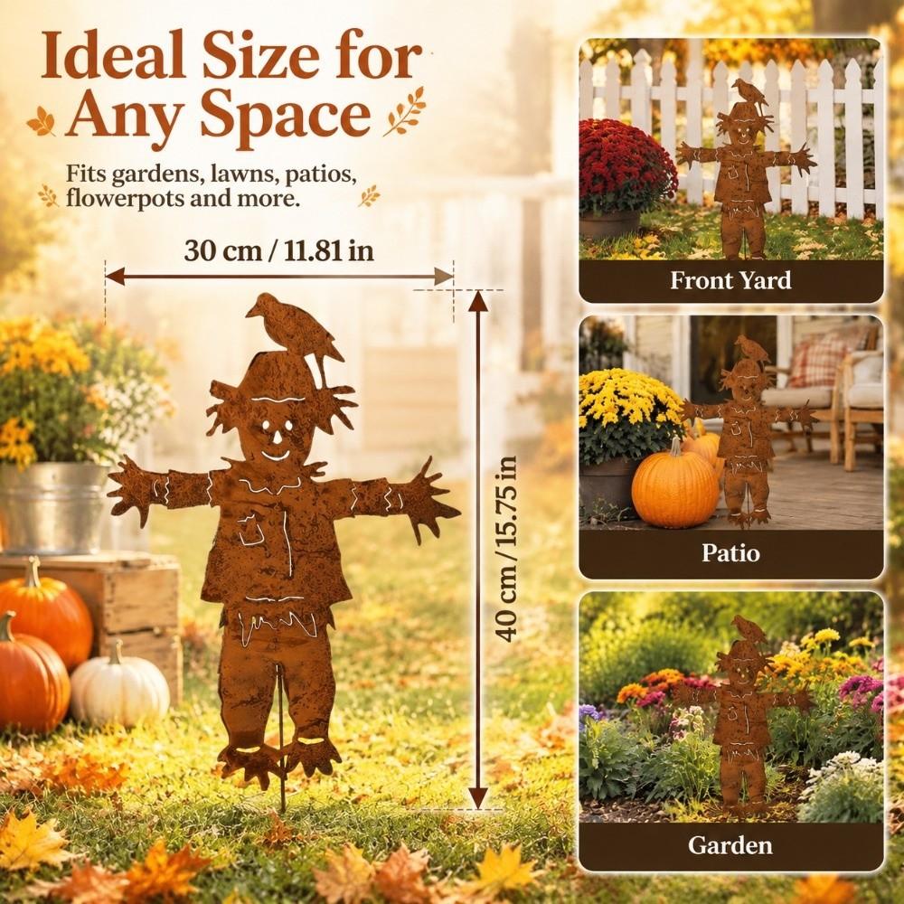 Iron Scarecrow Yard Sign 16 Inch Scarecrow Lawn Ornament Vintage Rustic Scarecrow Yard Art Pathway