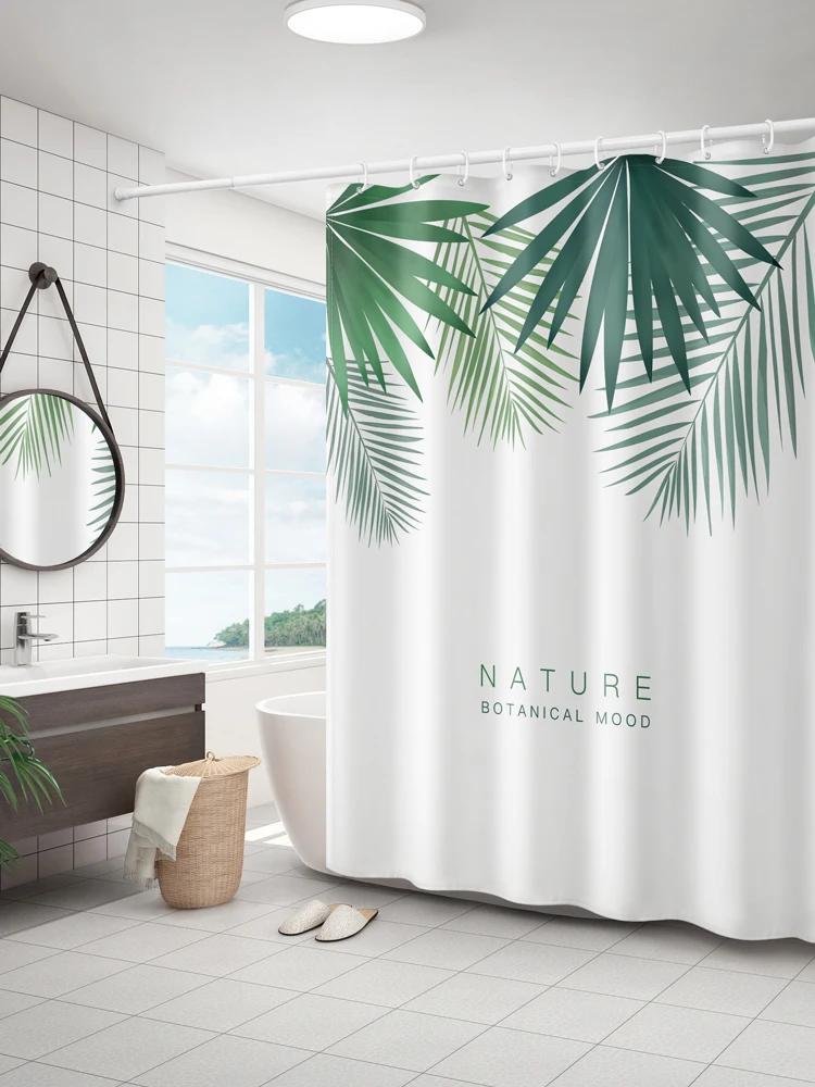 Einfacher Buchstaben Schwarz Weiß Duschvorhänge Design Badezimmervorhang Nordische Heimdeko Badspritzschutz Badezimmerzubehör