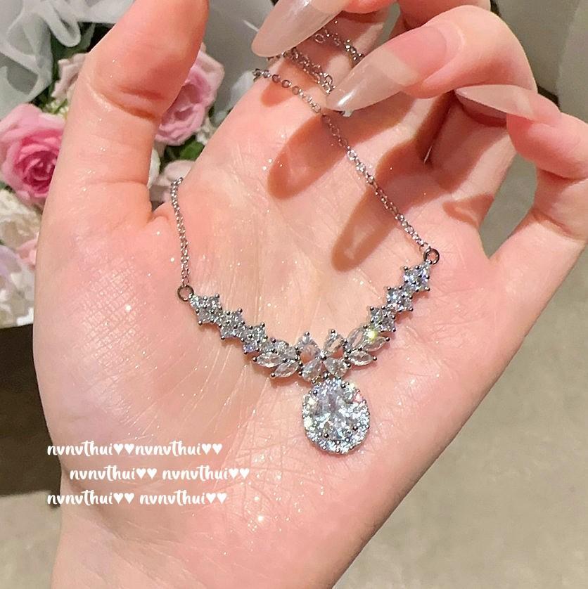 

Ожерелье «Мисс Русалка» с большим бриллиантом и улыбкой, свадебный букет, позолоченное 18-каратное золотое ожерелье с цветком пшеницы и каплей воды, циркониевое ожерелье