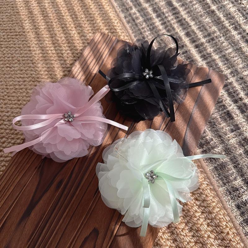 Summer Mesh Flower Hair Clip with a Gentle and Elegant Bow, High Quality