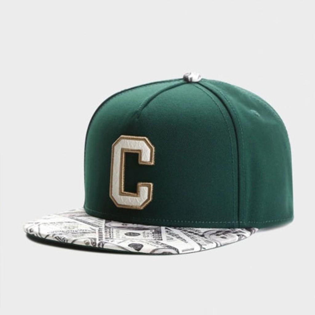 Green Letter C Baseball Cap With Breathable Cotton For Casual Summer Wear