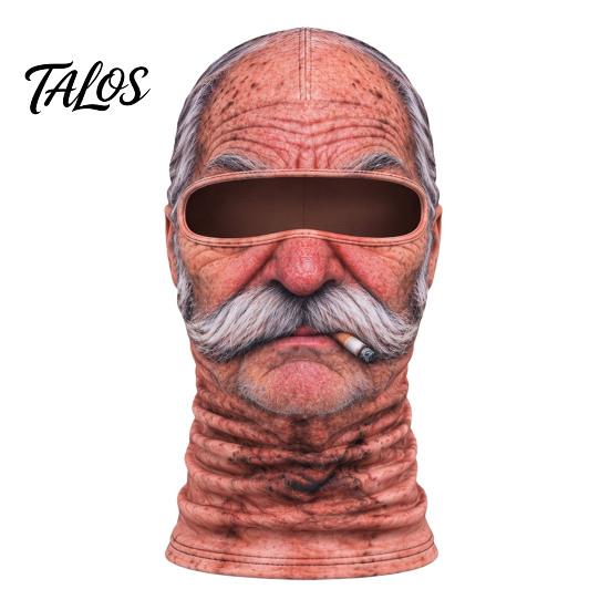 Humorvolle Outdoor-Sportmaske Alter Mann Skimaske, Winterliche Lustige Vollgesichts-Balaclava mit Halsbedeckung, Realistisches Muster Cosplay-Kostüm für