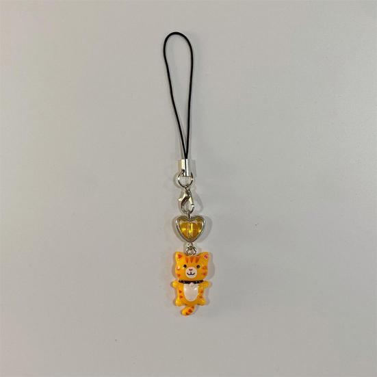 1/6Pcs Keychain Heart Cat Styling Design Keyring Phone Decoration Kitty Phone Charm Multifunctional Charm Key Holder