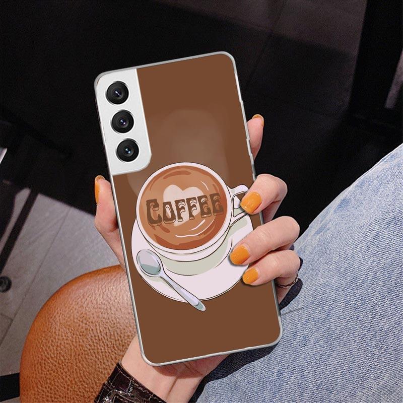 Coffee Wine Cup Phone Case For Samsung Galaxy S24 S25 Edge S26 Ultra S23 S22 S21 Plus S20 FE + Personalized Print Cover Galaxy S