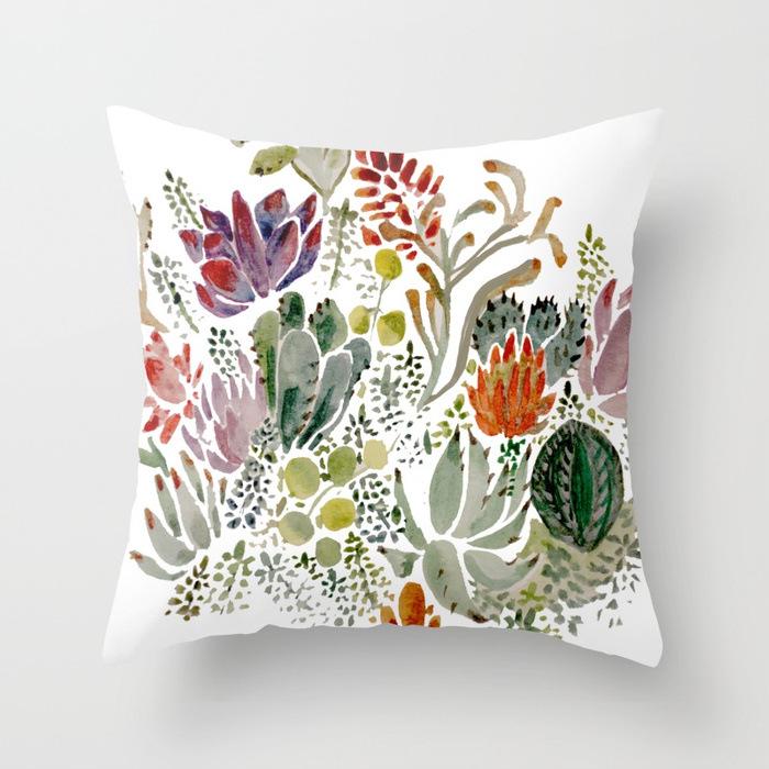 Nordic Style Tropical Plant Cactus Pattern Cushion Cover Sofa Car Office Pillowcase Home Decor Pillowcase