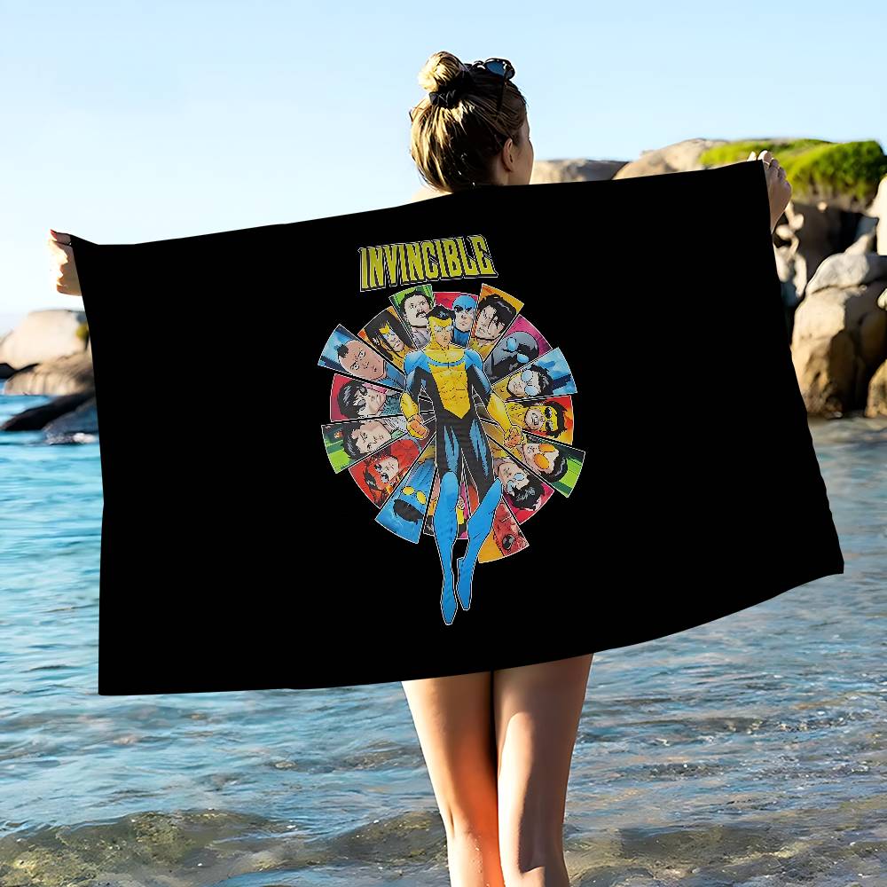 Animation I-Invincibles Mikrofaser Bedrucktes Strandtuch Bergsteigen Yoga Strand Schwimmen Laufen Saugfähiges Weiches Handtuch
