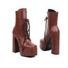 7/Women's High Heel Short Boots Sexy Waterproof Platform Thick Heel Autumn/Winter New Large Size Short Boots