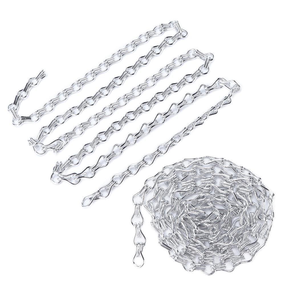 

2pcs Convenient Assembly Hanging Chain Gold Silver Aluminum Chain Double Buckle Black Light Fixture Chain Plant Baskets серебряный