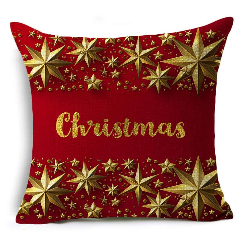 Home Decor Nordic Christmas Red Printed Polyester Pillowcase For Living Room Bedroom Decor Funda De Almohada
