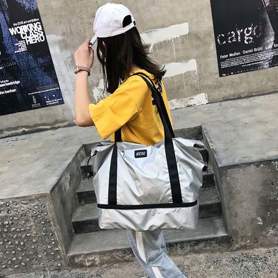 Large Capacity Portable Fitness Bag Cover, Tie Rod Bag, Independent Shoe Compartment, Business Travel Bag, Pearlescent Luggage Bag