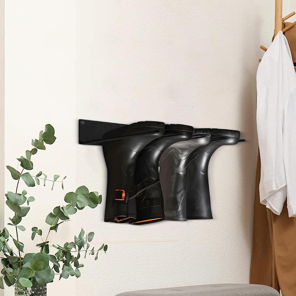 Wall Hanging Long Boots Holder Rack Space Saving Metal Wall Mount Shoes Rack Dust-Proof Short Boots Storage Boot Wall Rack