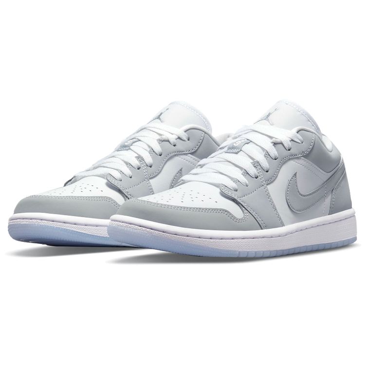 Air Jordan 1 Low Weiß Wolf Grau Damen Turnschuhe Aluminium DC0774-105
