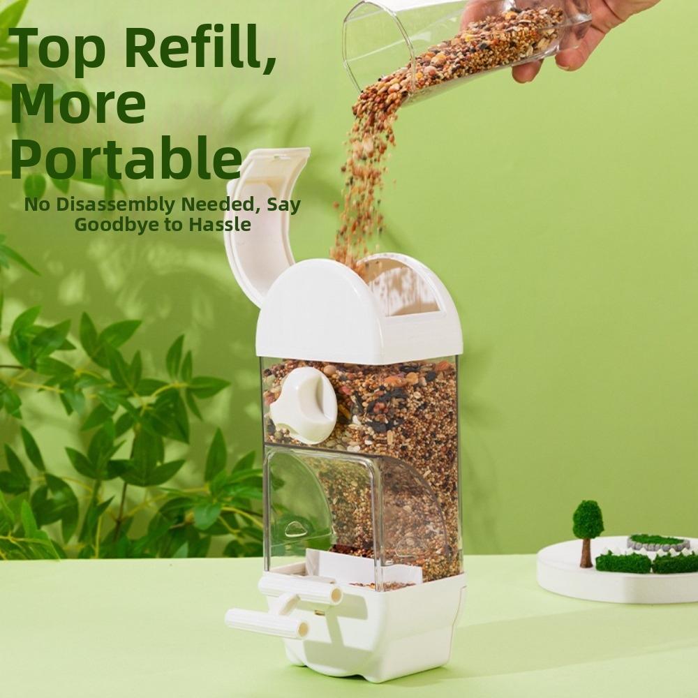 PET Automatic Bird Feeder Transparent Parakeet Food Bowl New Parrot Feeder  Cage Use