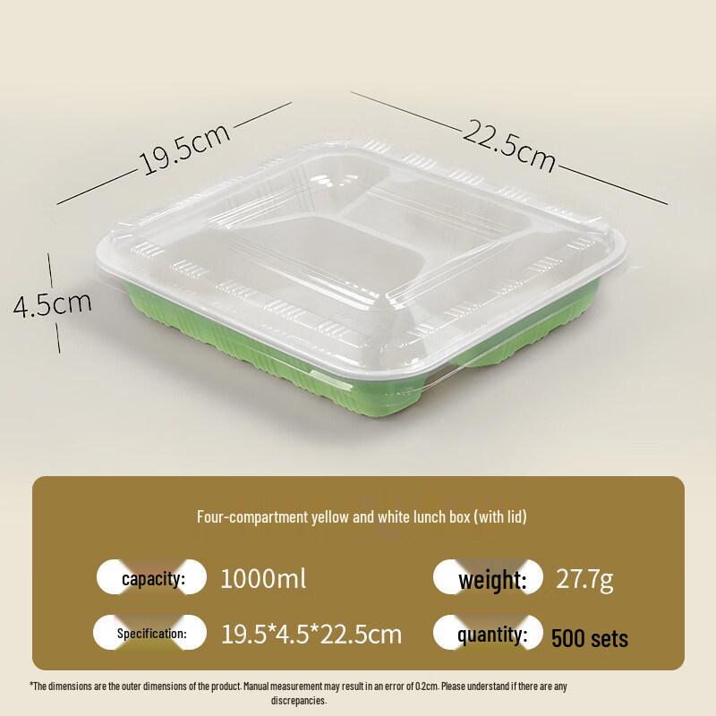 ZISIZ Rice Husk 3-Compartment Disposable Food Container