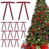 Set of 24 Velvet Bow Tie Ribbon Ornaments for Christmas Trees and Holiday Parties