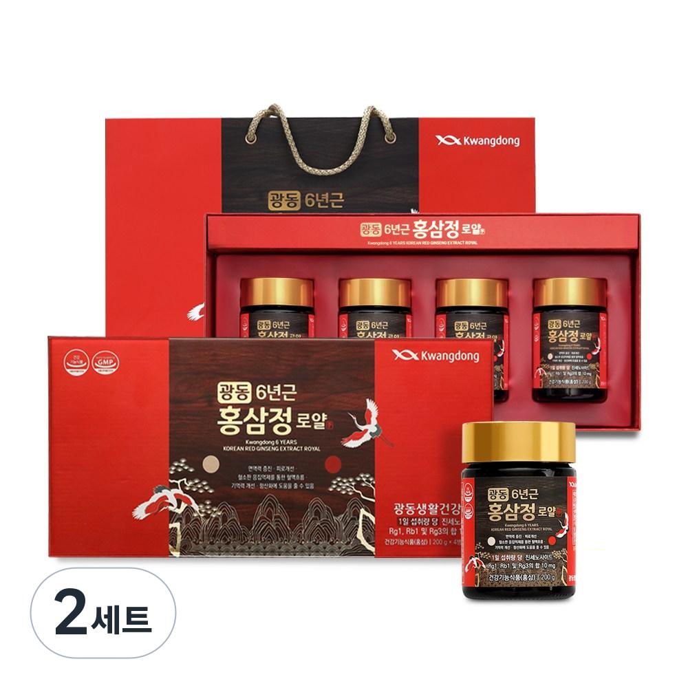 Kwangdong 6-Year-Old Red Ginseng Extract Royal 200g x 4 Bottles Gift Set (2 Sets) 800g