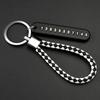 Trendy Diy Mobile Phone Number Plate Pendant Keychain For Men Punk Simple Woven Leather Rope Anti-Lost Car Key Chain Accessories