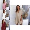 Stylish Women Summer Smock Dress With 3/4 Sleeve For Casual Beach Outings And Holidays