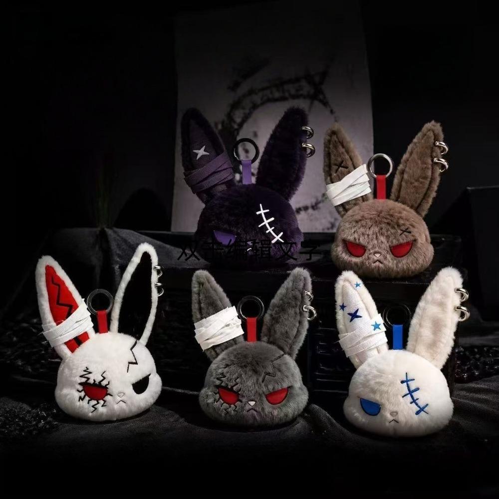 Plüsch Gothic Kaninchen Schlüsselanhänger für Damen Tasche Anhänger Dekoration Niedliches Plüsch Bully Kaninchen Auto Schlüsselanhänger Party Geschenke Schlüsselanhänger Zubehör